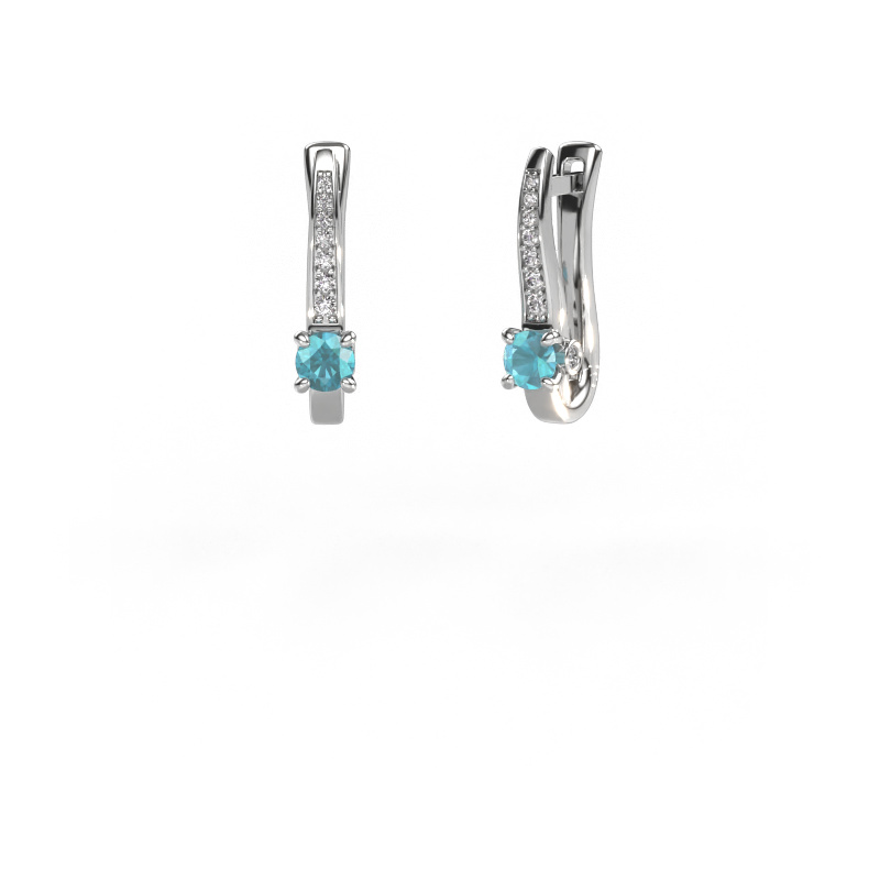 Image of Earrings Valorie 585 white gold Blue topaz 4 mm