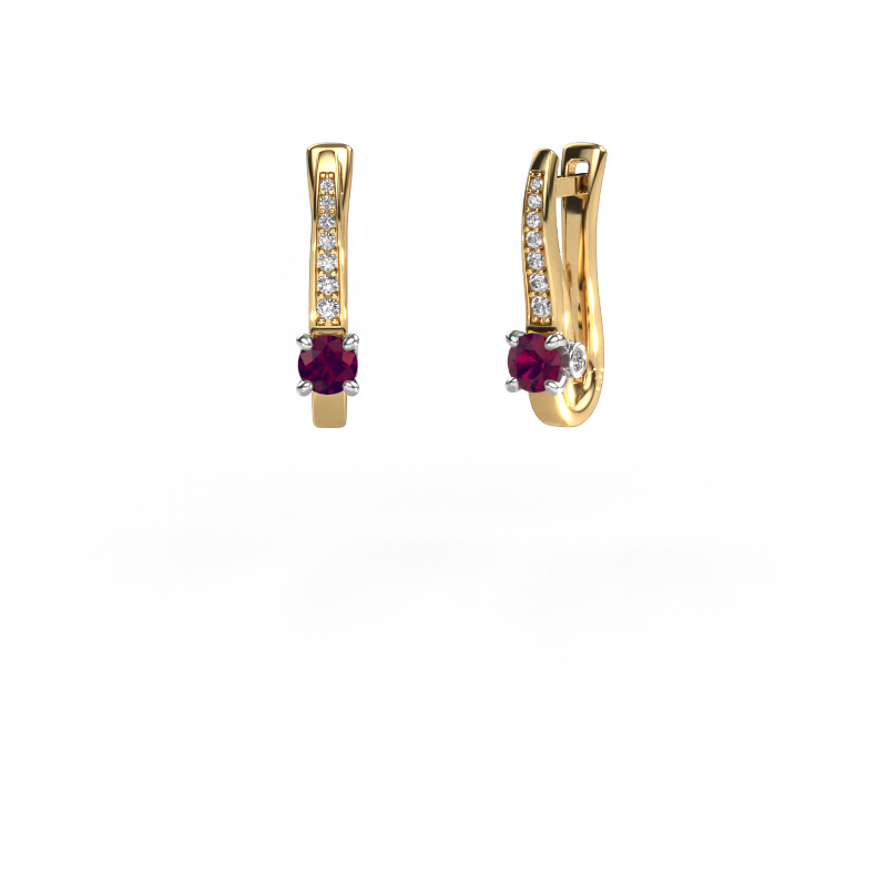 Image of Earrings Valorie 585 gold Rhodolite 4 mm