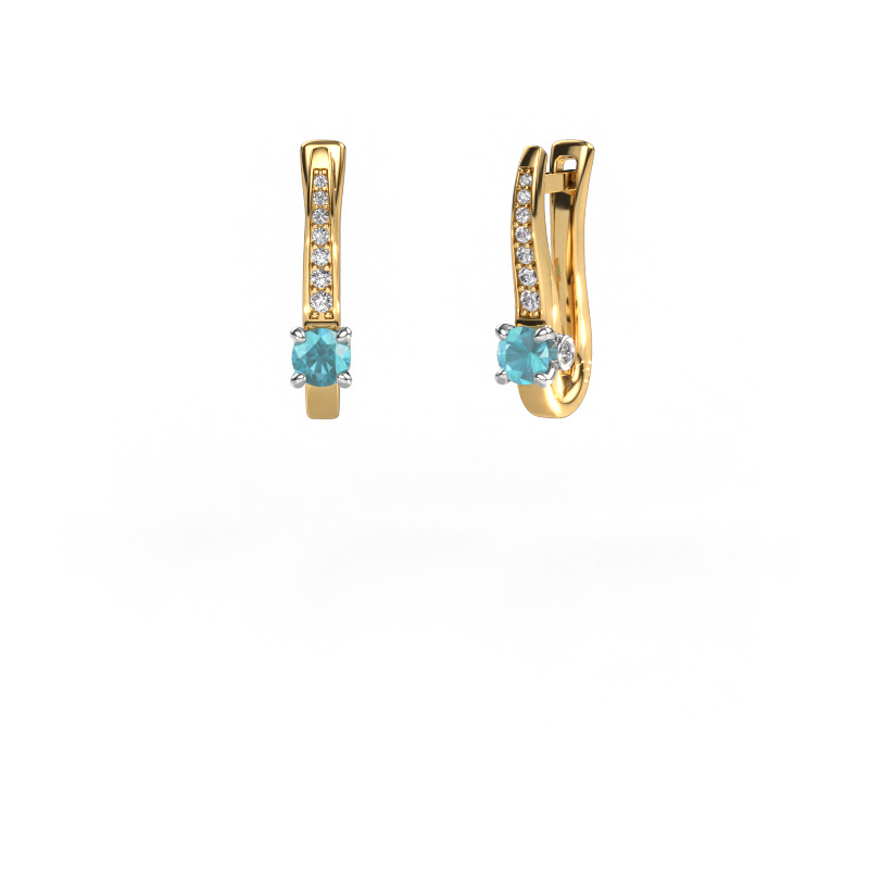 Image of Earrings Valorie 585 gold Blue topaz 4 mm