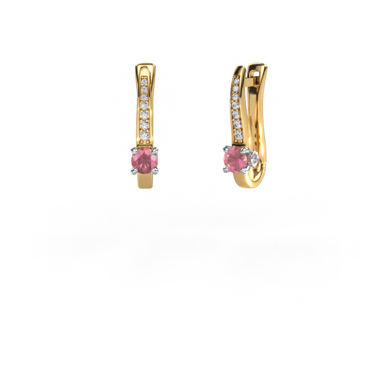 Image of Earrings Valorie 585 gold Tourmaline pink 4 mm