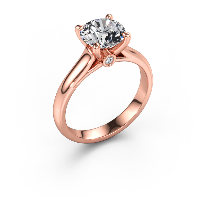 Immagine di Anello di fidanzamento Valorie RND 1 585 oro rosa Diamante lab grown 2.04 crt