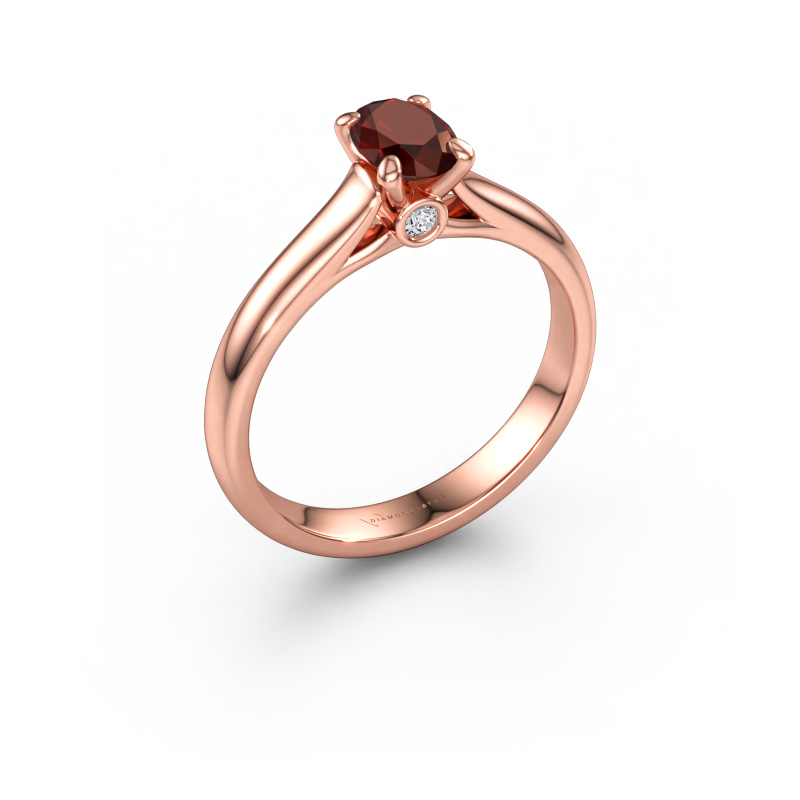 Bild av Förlovningsring Valorie ovl 1 585 roséguld Granat 6.5x4.5 mm