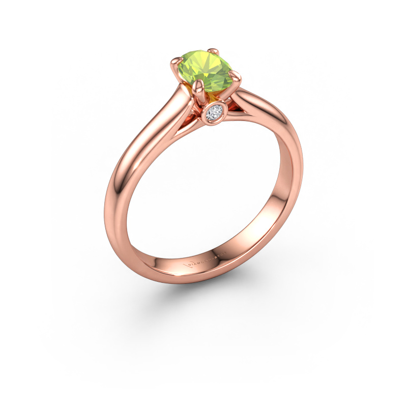Bild av Förlovningsring Valorie ovl 1 585 roséguld Peridot 6.5x4.5 mm