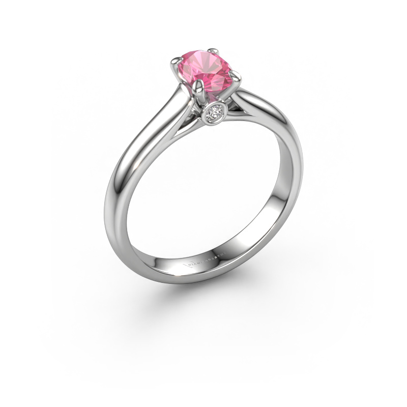Bild von Verlobungsring Valorie ovl 1 950 Platin Pink Saphir 6.5x4.5 mm