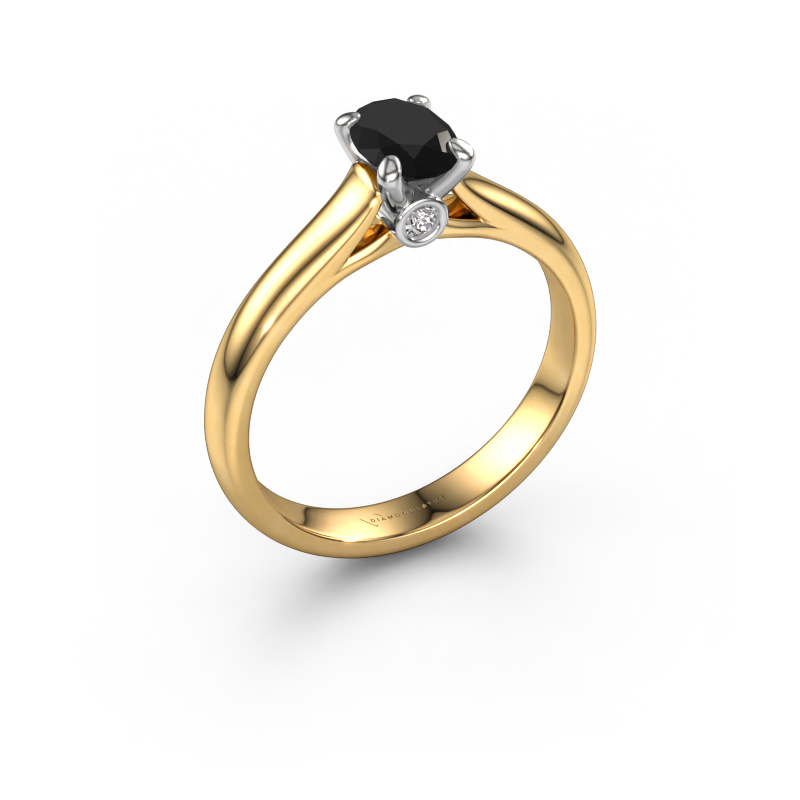 Bild von Verlobungsring Valorie ovl 1 585 Gold Schwarz Diamant 0.82 crt