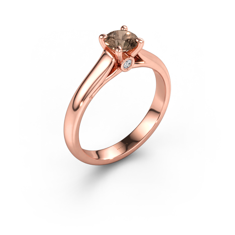 Image of Engagement ring Valorie RND 1 585 rose gold Brown diamond 0.53 crt