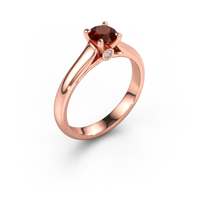 Immagine di Anello di fidanzamento Valorie RND 1 585 oro rosa Granato 5 mm