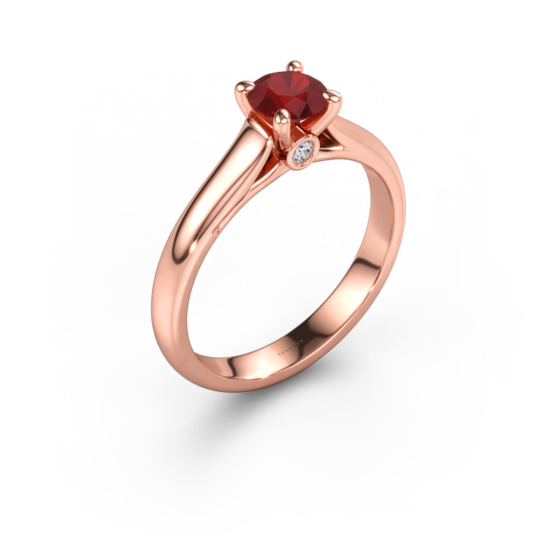 Immagine di Anello di fidanzamento Valorie RND 1 585 oro rosa Rubino 5 mm