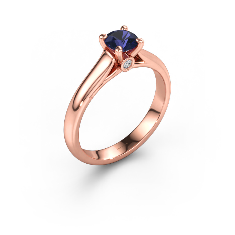 Immagine di Anello di fidanzamento Valorie RND 1 585 oro rosa Zaffiro 5 mm