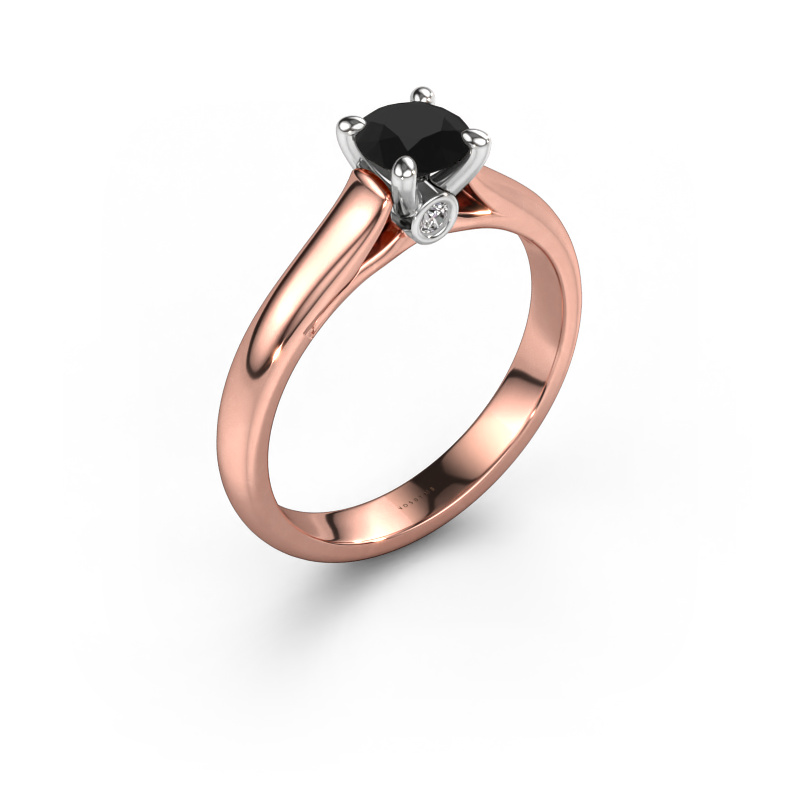 Image of Engagement ring Valorie RND 1 585 rose gold Black diamond 0.63 crt