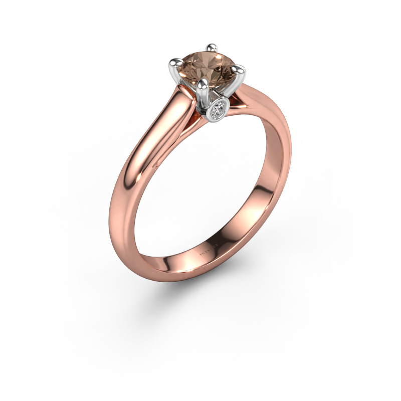 Bild von Verlobungsring Valorie RND 1 585 Roségold Braun Diamant 0.53 crt