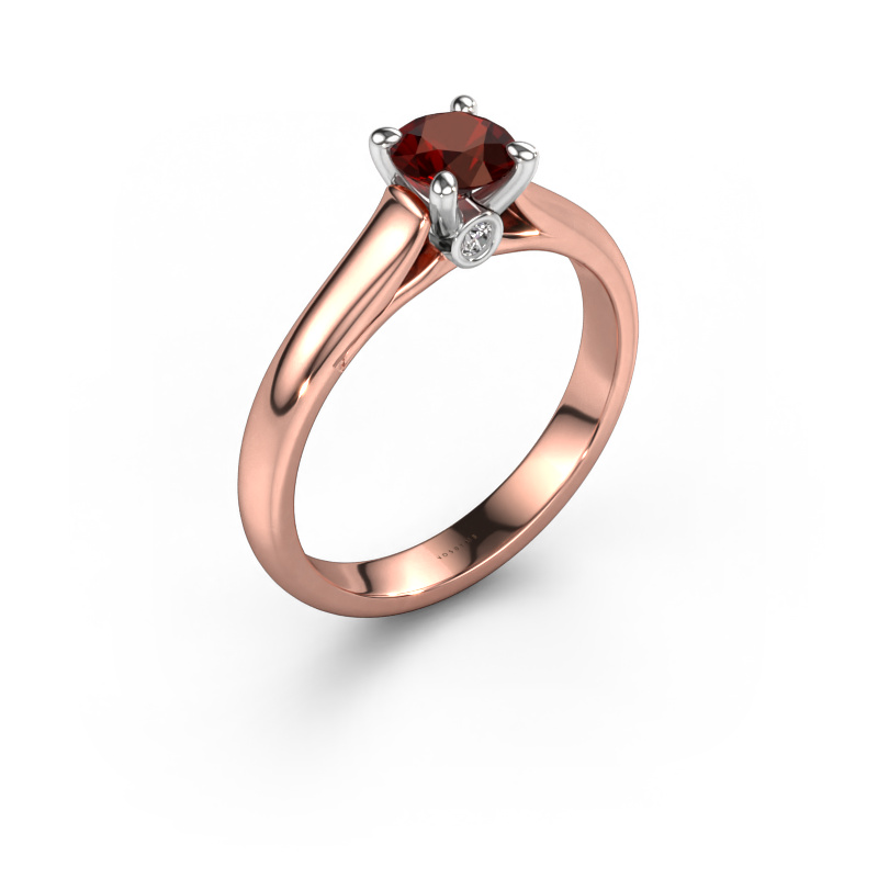 Image of Engagement ring Valorie RND 1 585 rose gold Garnet 5 mm