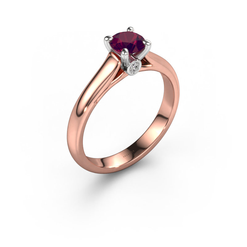 Image of Engagement ring Valorie RND 1 585 rose gold Rhodolite 5 mm