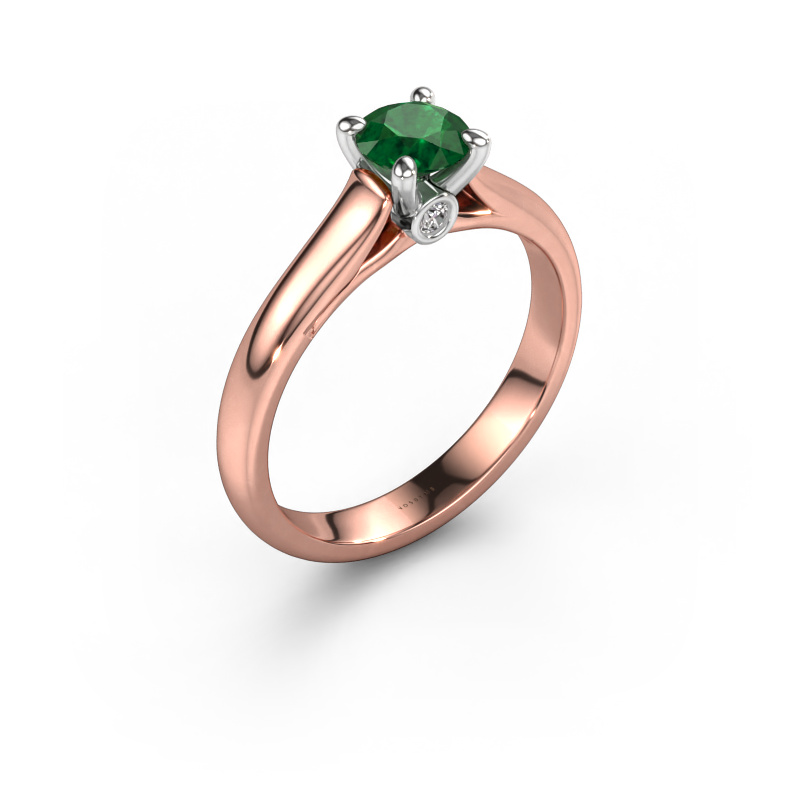 Image of Engagement ring Valorie RND 1 585 rose gold Emerald 5 mm