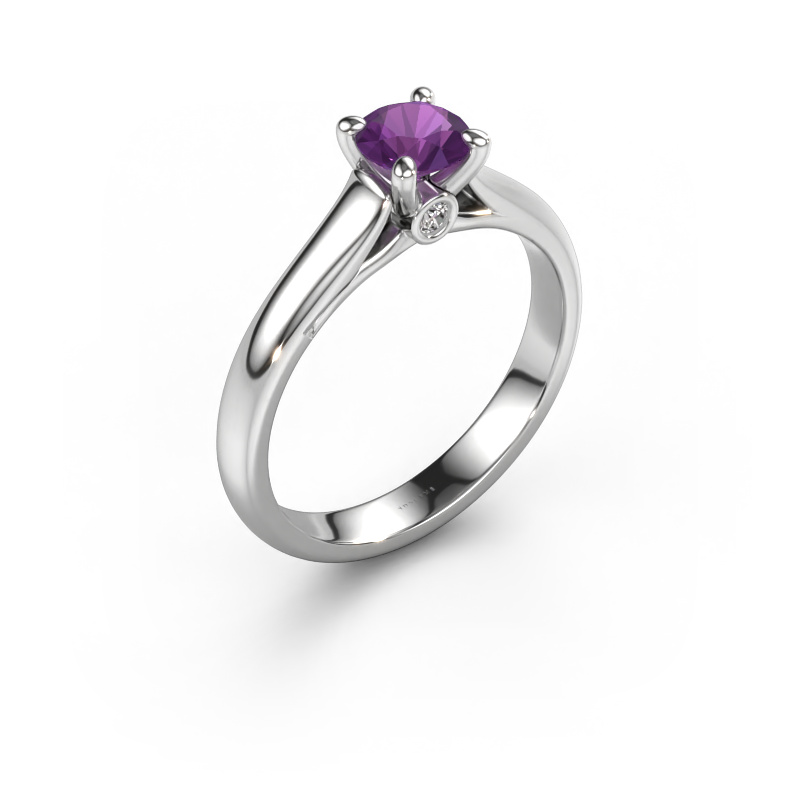 Image of Engagement ring Valorie RND 1 950 platinum Amethyst 5 mm