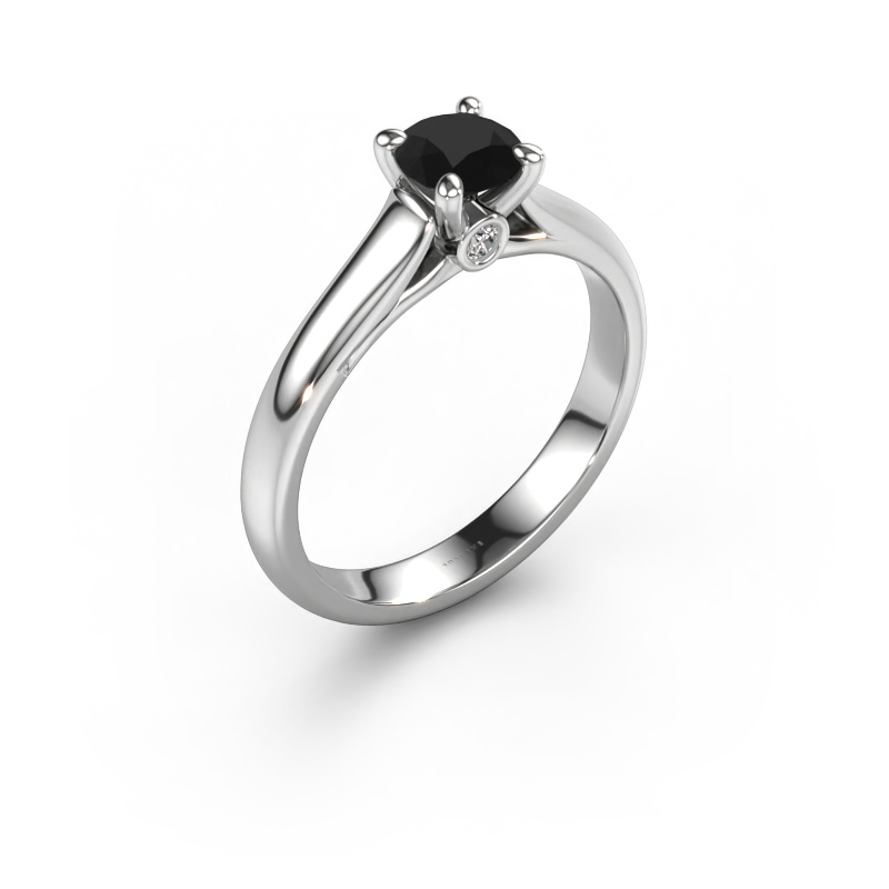 Image of Engagement ring Valorie RND 1 950 platinum Black diamond 0.63 crt