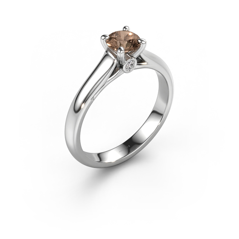 Bild von Verlobungsring Valorie RND 1 950 Platin Braun Diamant 0.53 crt