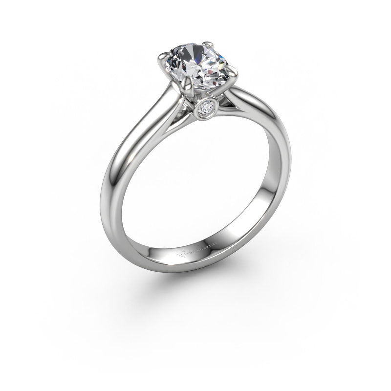 Image de Bague de fiançailles Valorie ovl 1 585 or blanc Diamant 0.84 crt