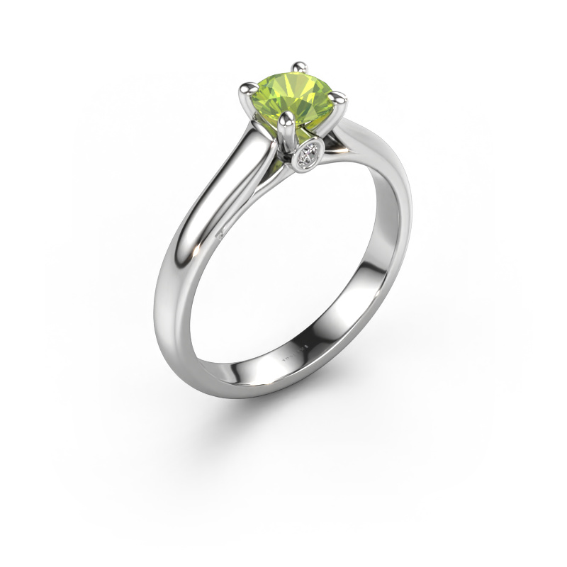 Bild von Verlobungsring Valorie RND 1 950 Platin Peridot 5 mm