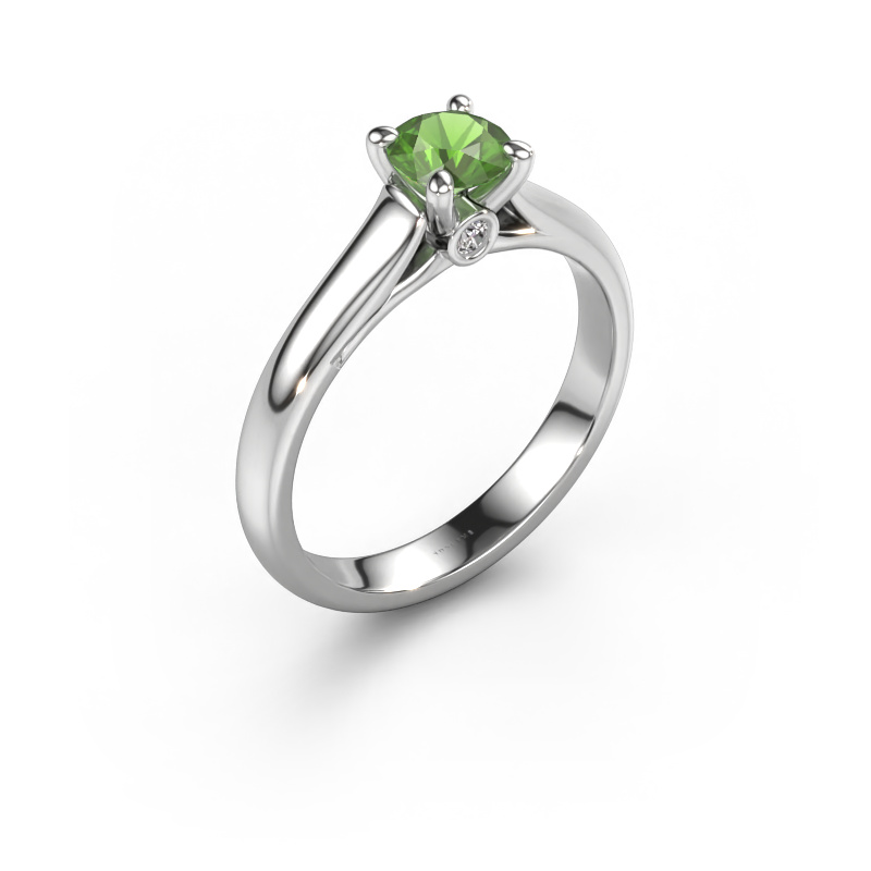 Image of Engagement ring Valorie RND 1 950 platinum Tourmaline green 5 mm
