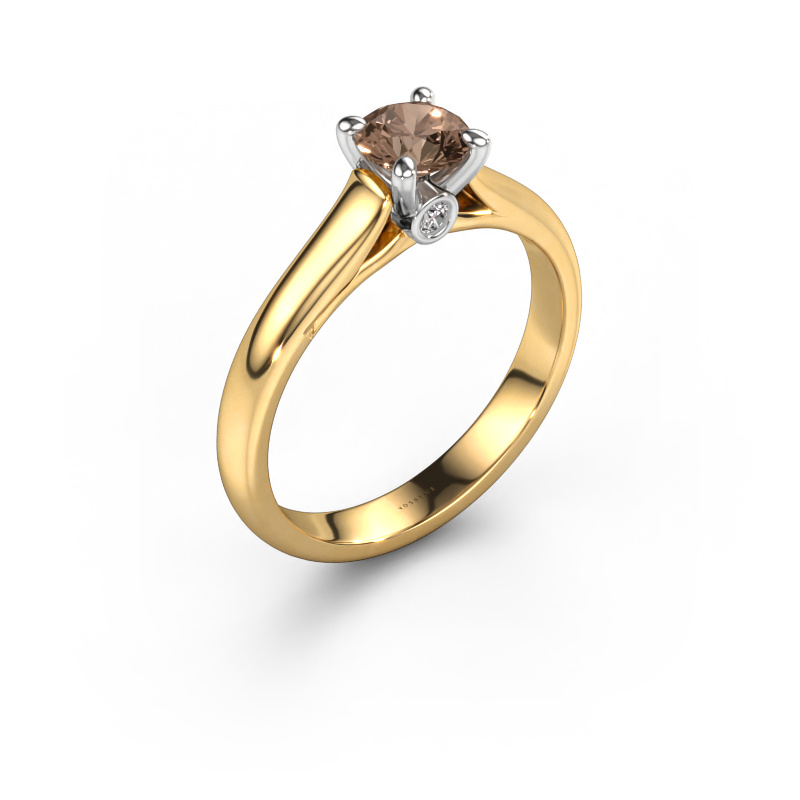 Bild von Verlobungsring Valorie RND 1 585 Gold Braun Diamant 0.53 crt