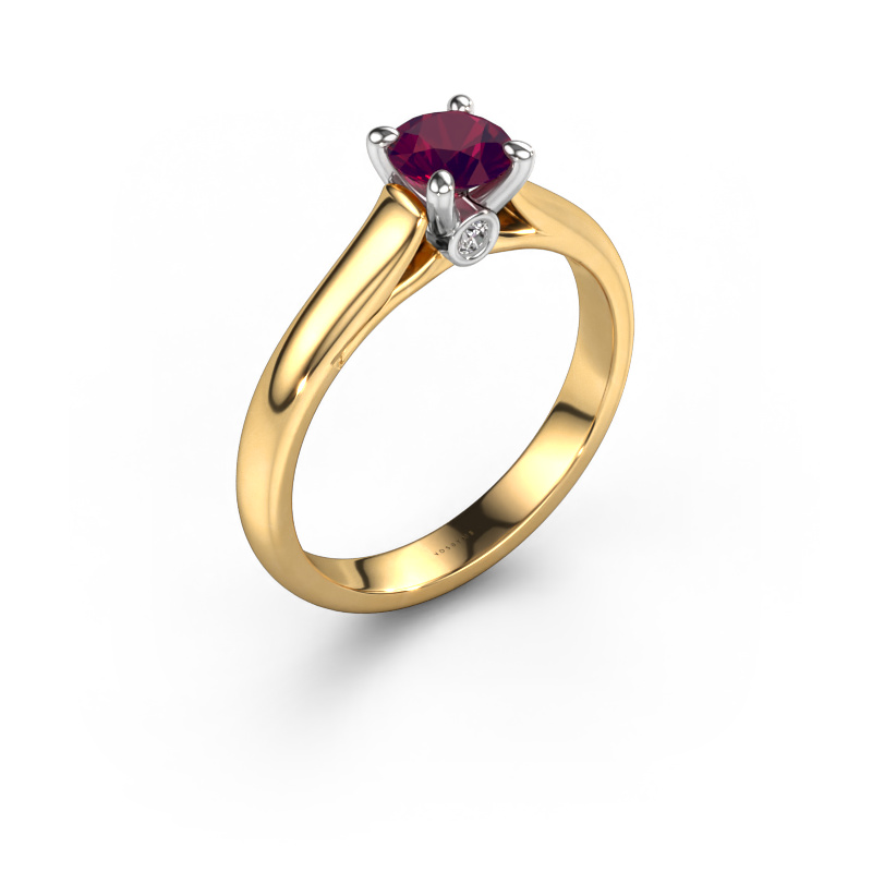 Image of Engagement ring Valorie RND 1 585 gold Rhodolite 5 mm