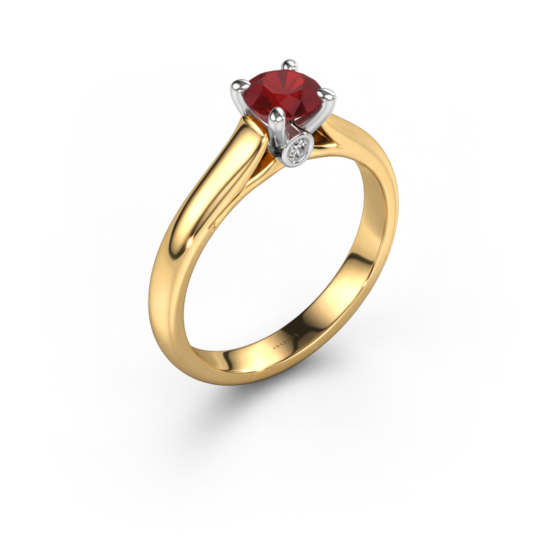 Image of Engagement ring Valorie RND 1 585 gold Ruby 5 mm