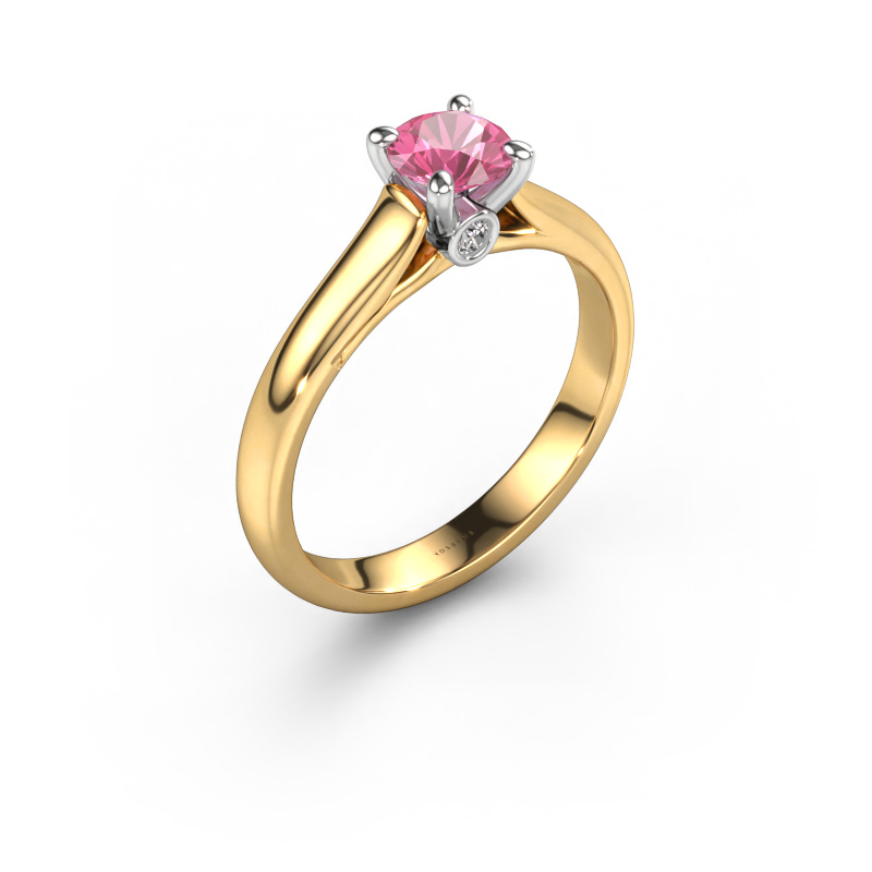 Bild von Verlobungsring Valorie RND 1 585 Gold Pink Saphir 5 mm