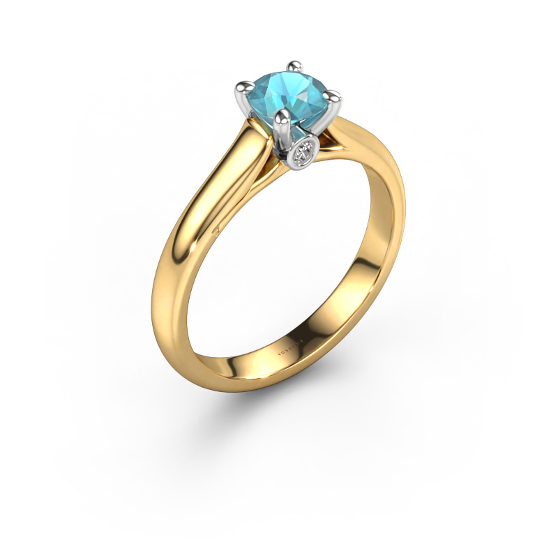 Bild von Verlobungsring Valorie RND 1 585 Gold Blau Topas 5 mm