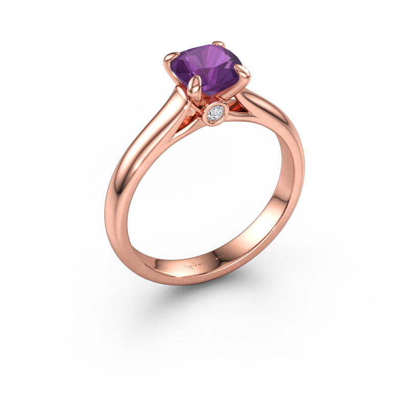 Bild av Förlovningsring Valorie cus 1 585 roséguld Ametist 6 mm
