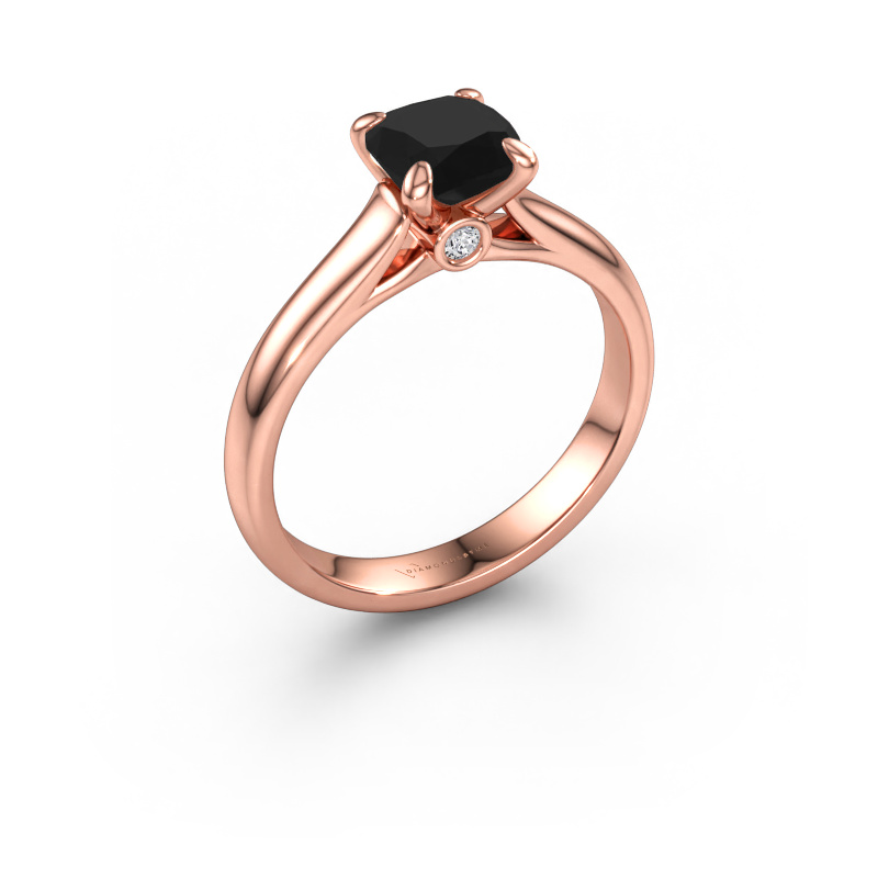Immagine di Anello di fidanzamento Valorie cus 1 585 oro rosa Diamante nero 1.54 crt