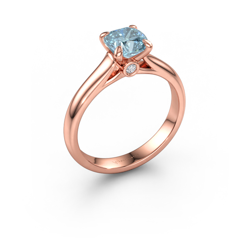 Bild av Förlovningsring Valorie cus 1 585 roséguld Blå labbodlad diamant 6 mm