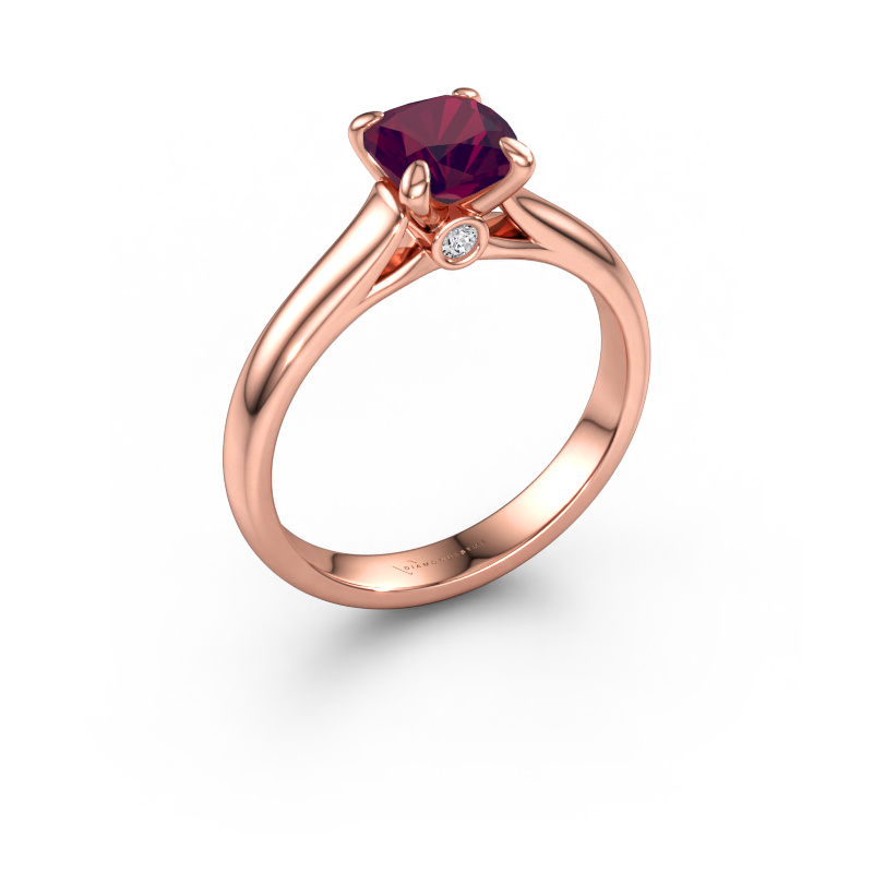 Immagine di Anello di fidanzamento Valorie cus 1 585 oro rosa Rodolite 6 mm