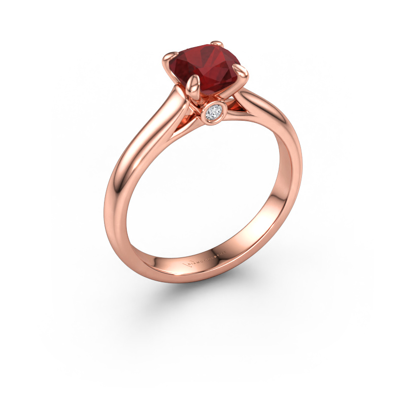 Immagine di Anello di fidanzamento Valorie cus 1 585 oro rosa Rubino 6 mm