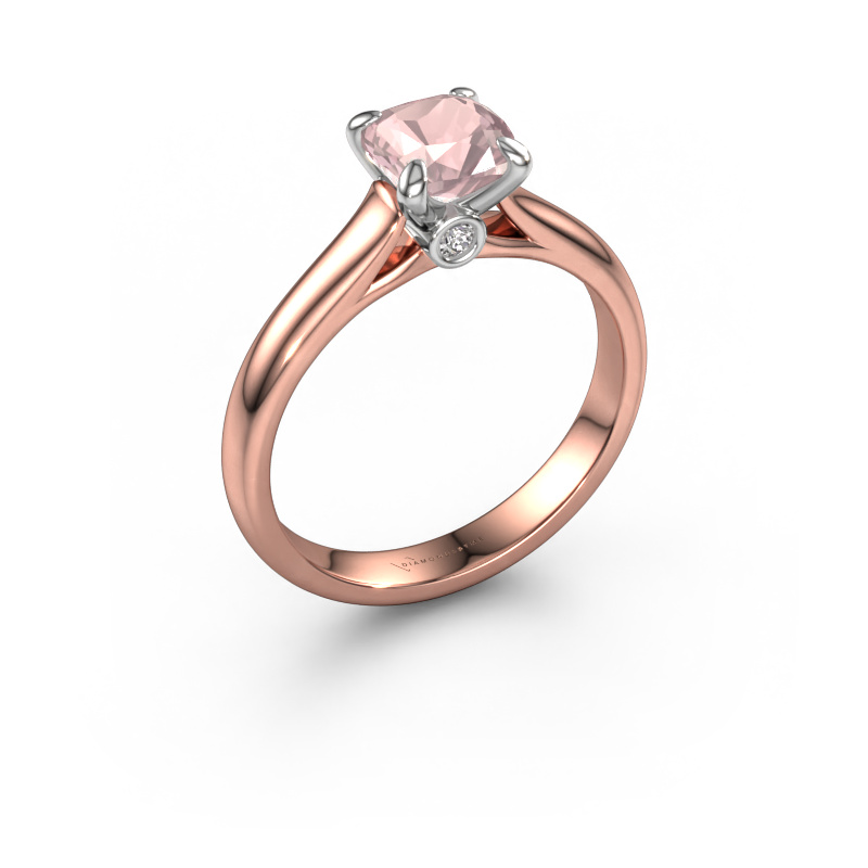Image of Engagement ring Valorie cus 1 585 rose gold Morganite champagne 6 mm