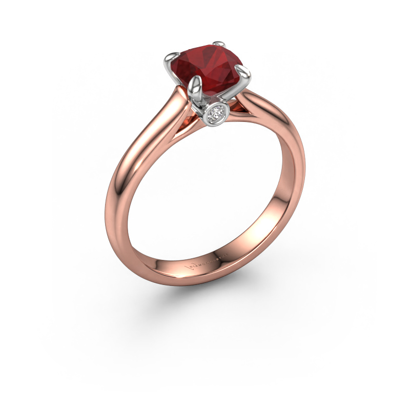 Image of Engagement ring Valorie cus 1 585 rose gold Ruby 6 mm