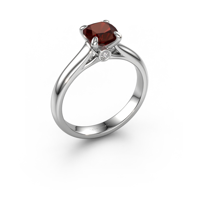 Image of Engagement ring Valorie cus 1 950 platinum Garnet 6 mm
