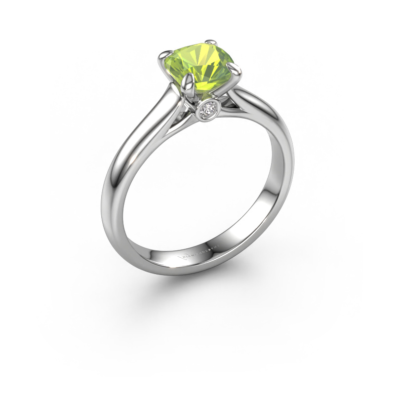 Image of Engagement ring Valorie cus 1 950 platinum Peridot 6 mm