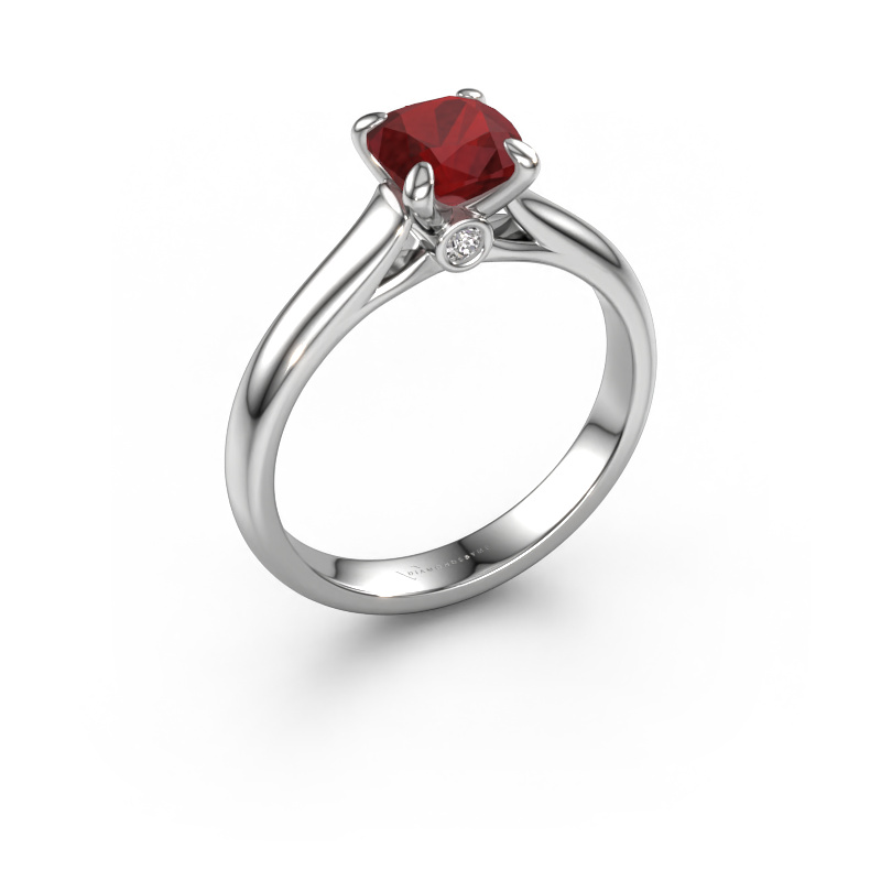 Image of Engagement ring Valorie cus 1 950 platinum Ruby 6 mm