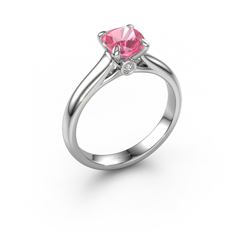 Image of Engagement ring Valorie cus 1 950 platinum Pink sapphire 6 mm