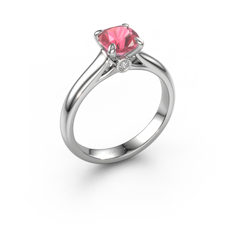 Image of Engagement ring Valorie cus 1 585 white gold Tourmaline pink 6 mm