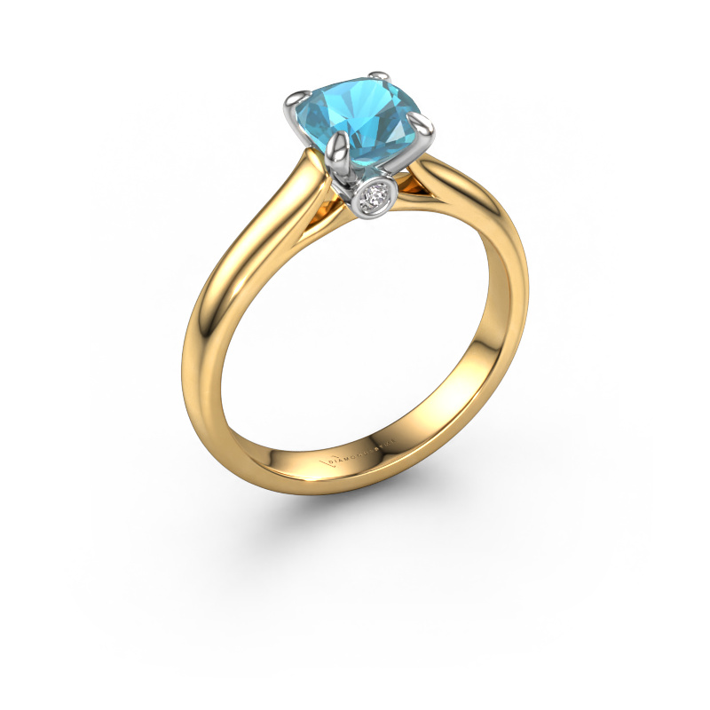 Image of Engagement ring Valorie cus 1 585 gold Blue topaz 6 mm
