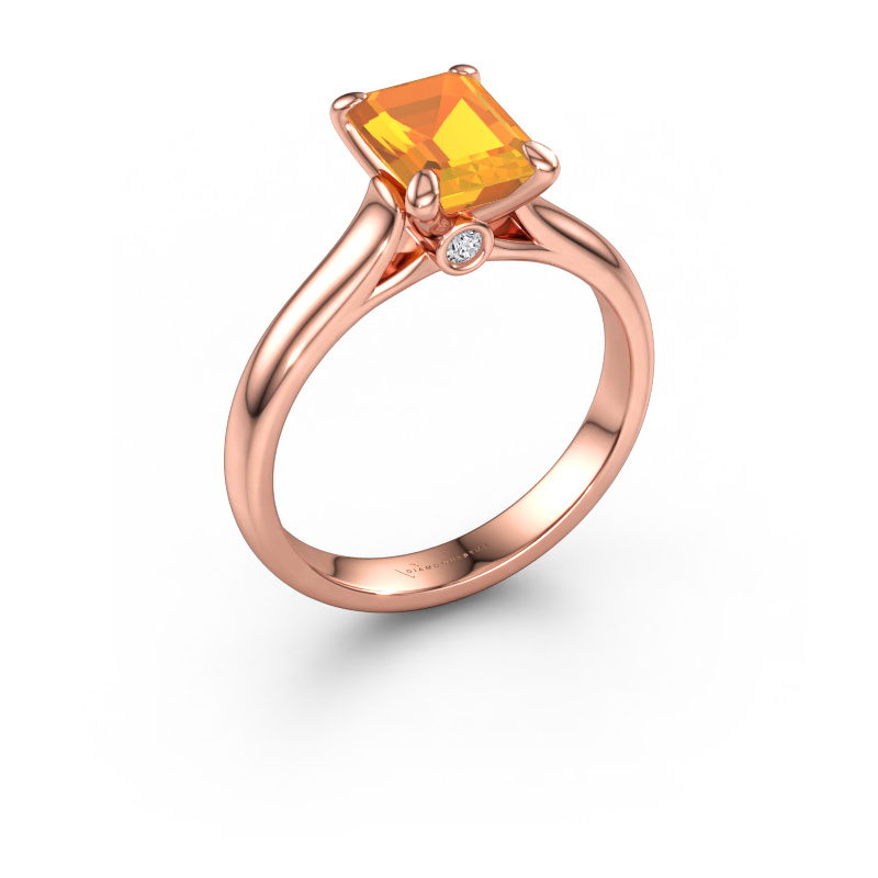 Bild av Förlovningsring Valorie eme 1 585 roséguld Citrin 9x7 mm