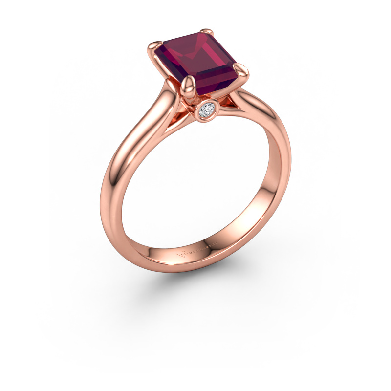 Bild av Förlovningsring Valorie eme 1 585 roséguld Rodolit 9x7 mm