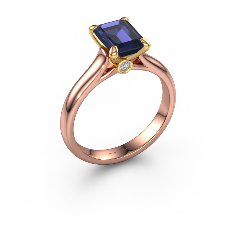 Image of Engagement ring Valorie eme 1 585 rose gold Sapphire 9x7 mm
