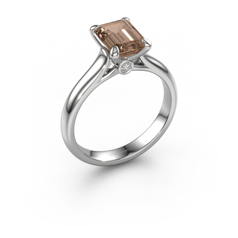 Image of Engagement ring Valorie eme 1 950 platinum Brown diamond 2.54 crt