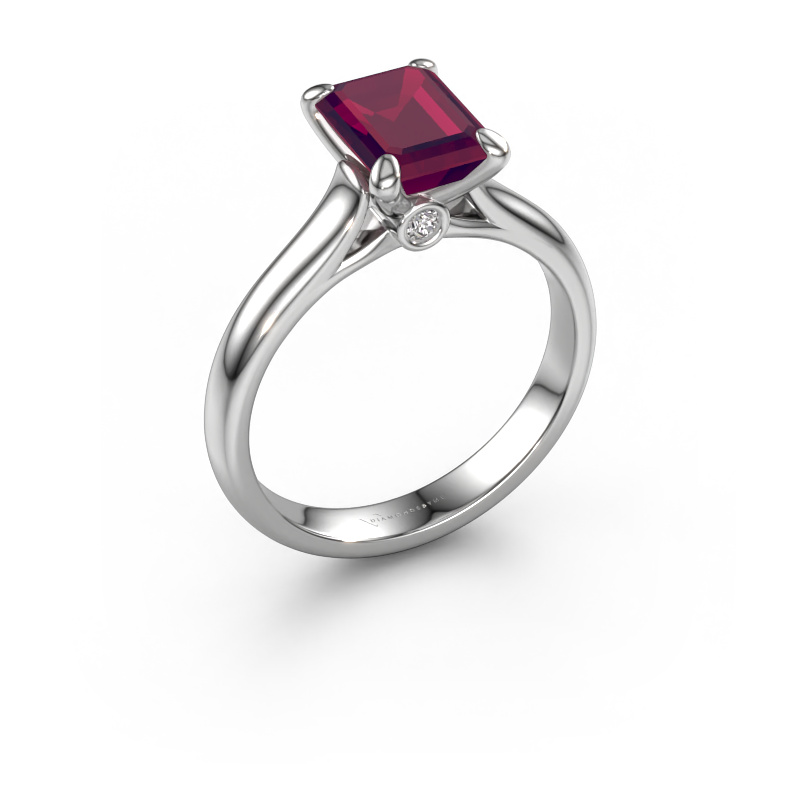 Image of Engagement ring Valorie eme 1 950 platinum Rhodolite 9x7 mm