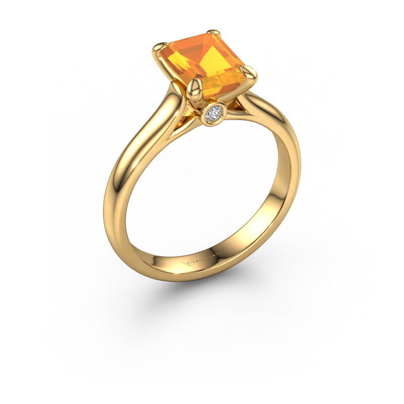 Image de Bague de fiançailles Valorie eme 1 585 or jaune Citrine 9x7 mm