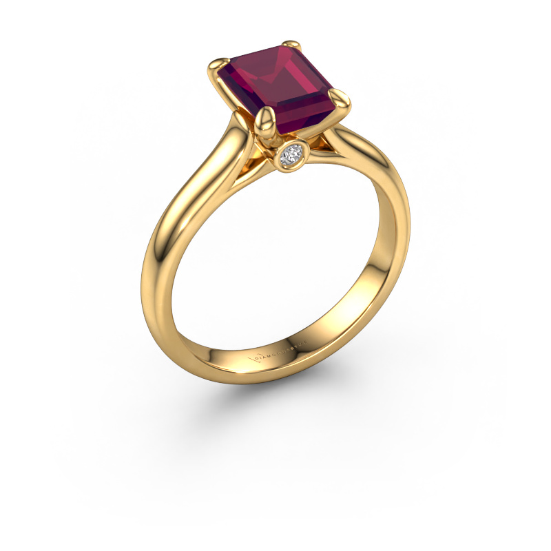 Image of Engagement ring Valorie eme 1 585 gold Rhodolite 9x7 mm