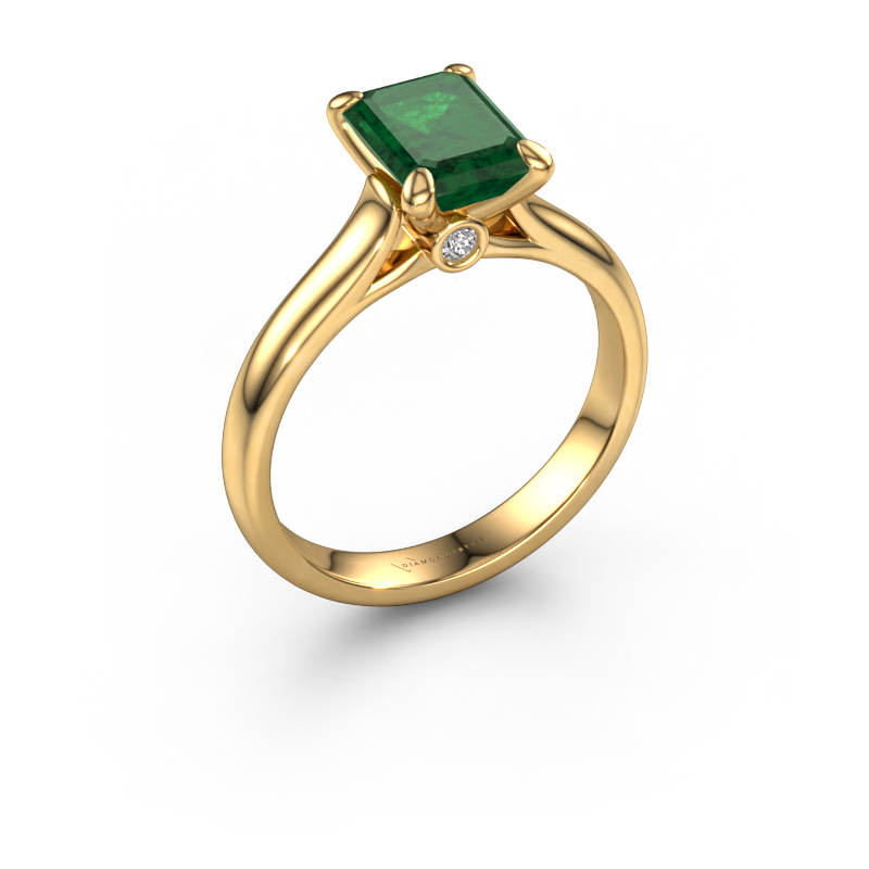 Image of Engagement ring Valorie eme 1 585 gold Emerald 9x7 mm